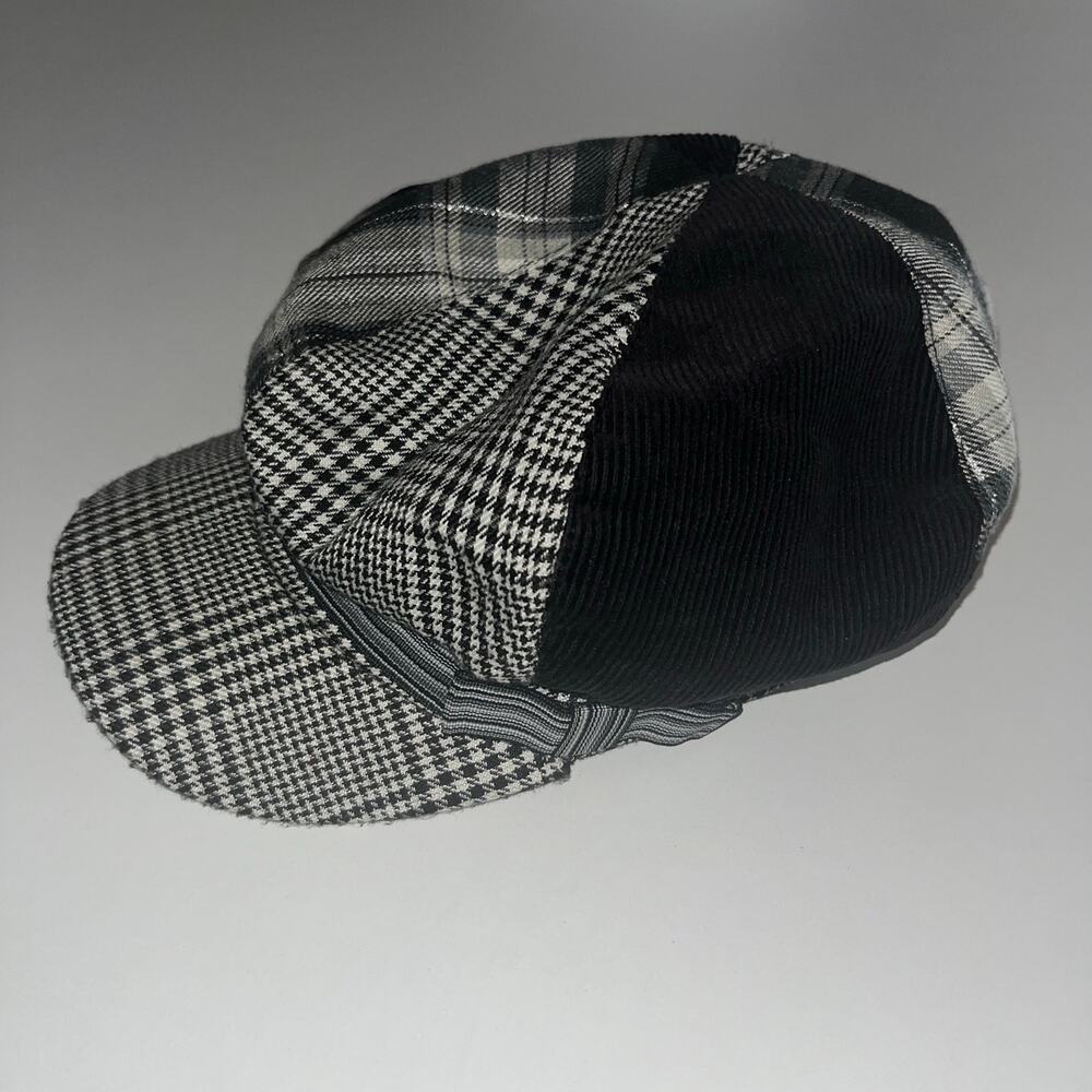 Authentic Vintage VTG Claire’s Patchwork Mixed Print Newsboy Hat (0817)